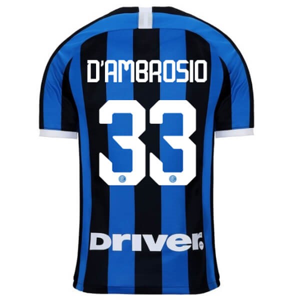 Maillot Football Inter Milan NO.33 D'Ambrosio Domicile 2019-20 Bleu